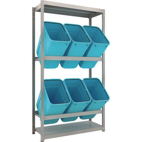 TRUSCO スチールラック ゴミ箱ラック M1.5型 H2100XW1160XD445 2段 RBK−70 6個付 M1.5-7442D2 1 台