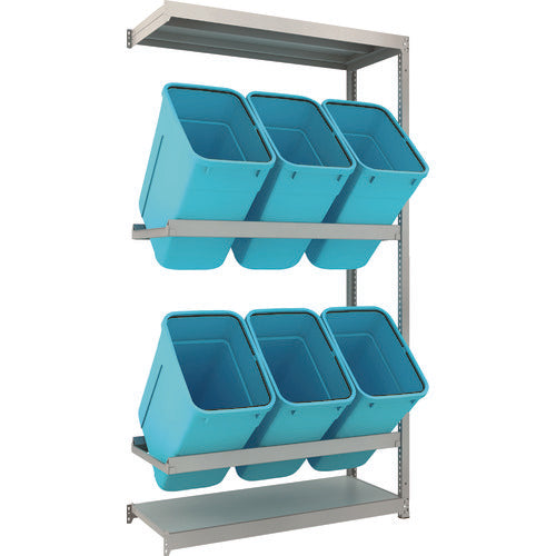 TRUSCO スチールラック ゴミ箱ラック M1.5型 H2100XW1160XD445 2段 RBK−70 6個付 連結 M1.5-7442D2B 1 S