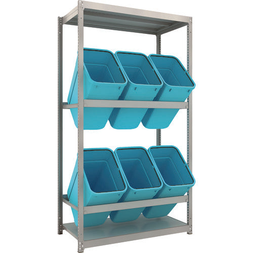 TRUSCO スチールラック ゴミ箱ラック M1.5型 H2100XW1160XD595 2段 RBK−70 6個付 M1.5-7462D2 1 台