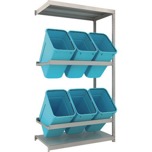 TRUSCO 스틸 랙 쓰레기통 랙 M1.5형 H2100XW1160XD595 2단 RBK-70 6개 부착 연결 M1.5-7462D2B 1 S