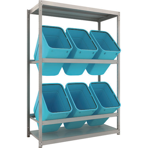 TRUSCO スチールラック ゴミ箱ラック M1.5型 H2100XW1460XD595 2段 RBK−90 6個付 M1.5-7562D2 1 台