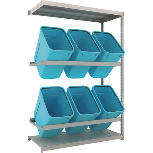 TRUSCO スチールラック ゴミ箱ラック M1.5型 H2100XW1460XD595 2段 RBK−90 6個付 連結 M1.5-7562D2B 1 S