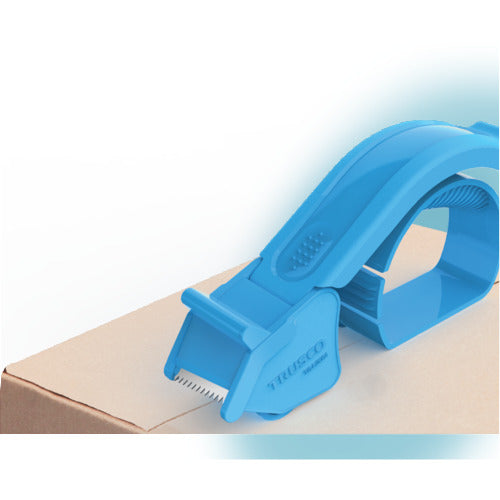 TRUSCO 樹脂製テープカッター スカイブルー色 50ミリ幅 TSJ-50M 1 個