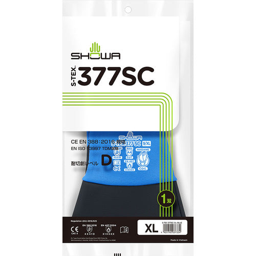 SHOWA Cut-Resistant Gloves Hagane Coil S-TEX377SC Blue XL Size S-TEX377SC-XL 1 Pair
