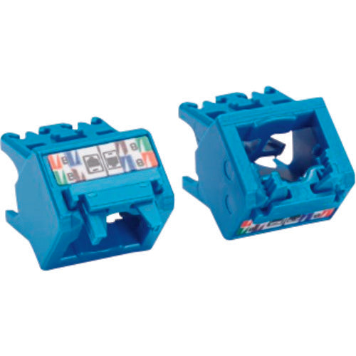 PANDUIT Mini-Com Modular Jack TG Type 45 Degree Up and Down Angle Cap Category 6A Blue 100 Pieces CJUDCAPBU-C 1 Bag