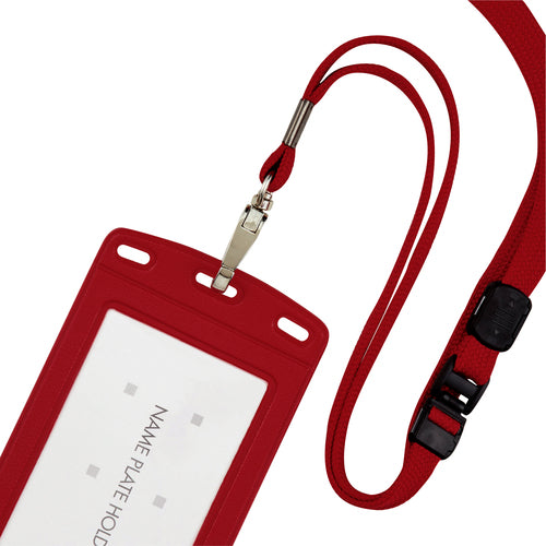 OP 매달아 명찰 가죽조 세로 명함 1장 레드 NL-20P-RD 1장