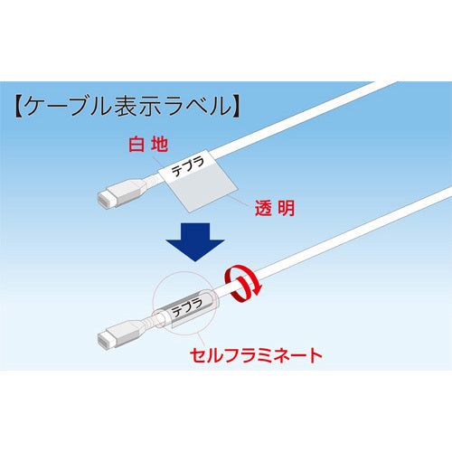 KING JIM 【純正】「テプラ」PROテープ ケーブル表示ラベル/白ラベル/黒文字 対応ケーブル径Φ24mm SV24KN 1 個