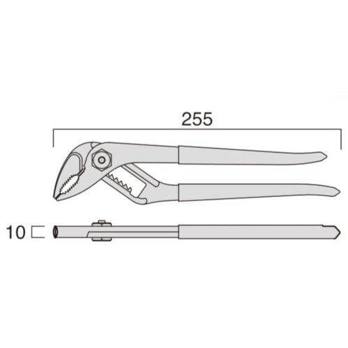 Fujiya Water Pump Pliers (Black Gold, Spring Attached) 110-250S-BG 1 Piece