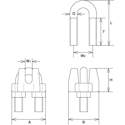 水本 ステンレス ワイヤークリップ 使用ロープ径16mm A-2477 1 個
