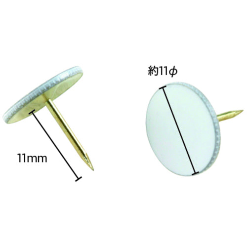 mitsuya 二重画鋲足長着色白 40本 M10138 TNL-01-WH 1 箱