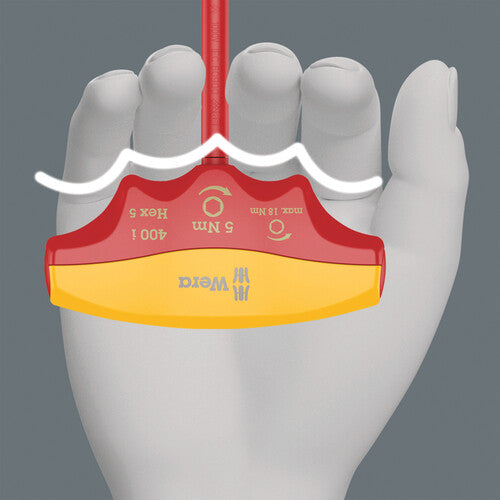 Wera 400i VDE insulated torque driver T-type Hex Plus Hexagon 5.0 / 5.0 Nm 004981 1 pc