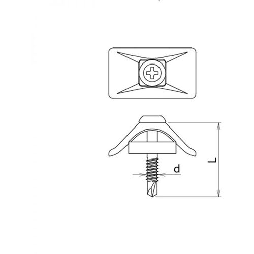 DAIDOHANT Polycarbonate Corrugated Sheet Screws 12pcs x 8pcs (96pcs) 4.2 x 25mm Clear Iron Base 00045956 1 Box