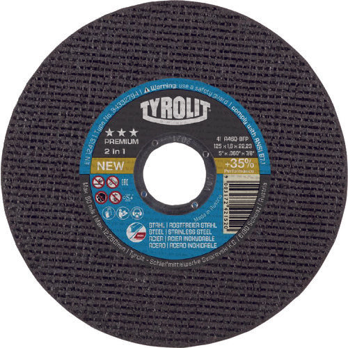 TYROLIT 절단 숫돌 프리미엄 타입 125X1.6X22.23mm 34332794 1장