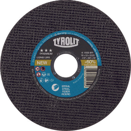 TYROLIT 切断砥石 ロングライフ 125X1.6X22.23mm 34332756 1 枚