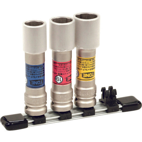 TONE 임팩트용 소켓(자동차 정비용) 프로텍터 부착 퀵 피트 박형 롱 호일 너트 소켓 세트 삽입각 12.7 mm HAPQF403LN 1 S