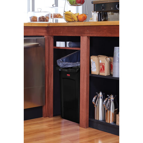 고무 하녀 슬림 체육관 언더 카운터 49L 블랙 RM2026696BK 1 개