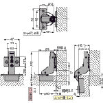 SUGATSUNE (160029083) H360-26-0T RAPCON Equipped Olympia Slide Hinge for Thick Doors H360-26-0T 1 pc