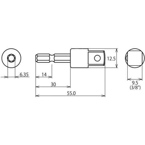 EBI Electric Drill Socket "Stolock" Socket Adapter 9.5mm Drive DSA95 1 pc