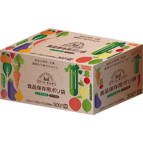 サニパック スマートキッチン保存袋Mエンボス箱入り300枚 KS80 1 箱