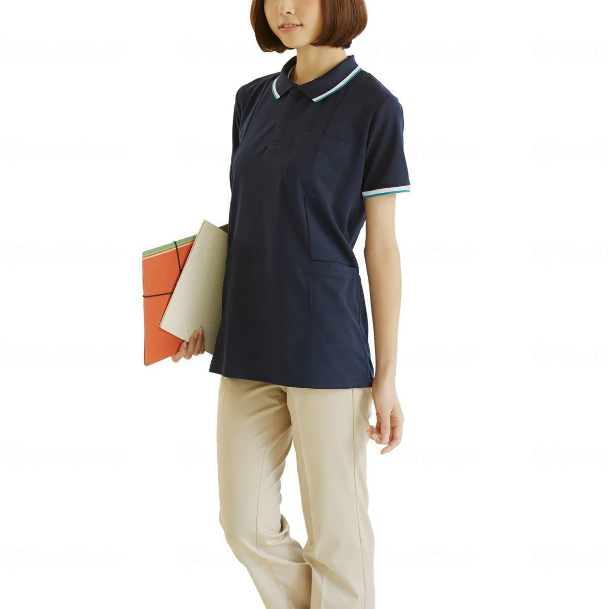 Jichodo WHISEL Short Sleeve Long Polo Shirt WH90338 Rose 3L