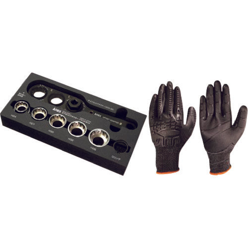 Annex Offset Adapter 30mm Socket Set + Fuji Glove Impact Tough "BD-506" M Size Set AOA-30S1-MSET 1 S