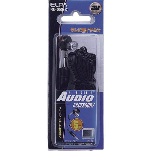 ELPA TV 이어폰 블랙 5M RE-05(BK) 1개