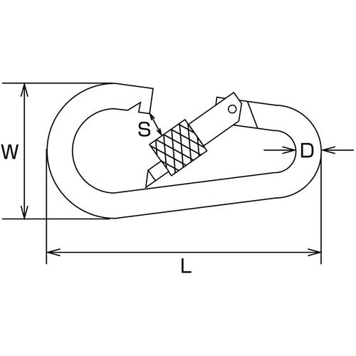 미즈모토 스테인리스 가지형 카라비너 선경 4mm 길이 45mm NK-4 1개