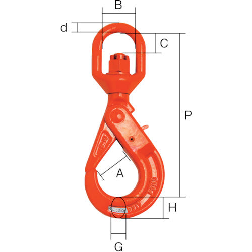 TAIYO セルフロッキングフックスイベル 3.2t(3012706) PLH-3.2S 1 個