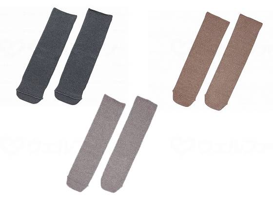 Set of 3 pairs of stretchy socks made by Tokutake Sangyo Ayumi, 3 colors, B, free