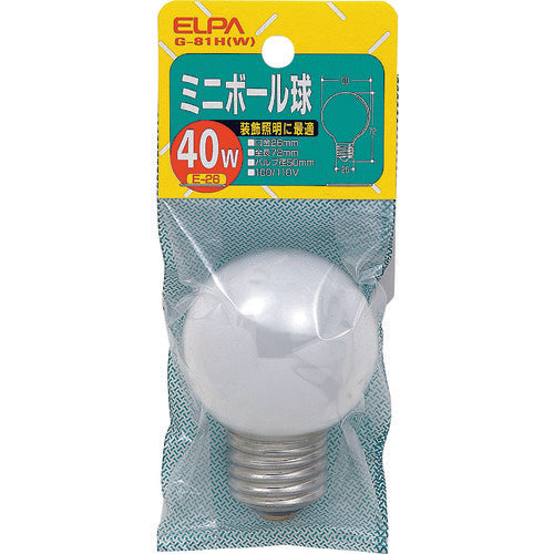 ELPA ミニボール球40W G-81H(W) 1 個