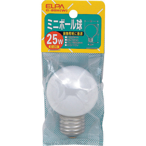 ELPA 미니 볼 볼 25W G-80H(W) 1개
