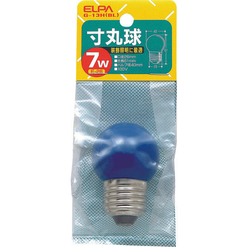 ELPA 寸丸球 E26 7W 青 G-13H(BL) 1 個