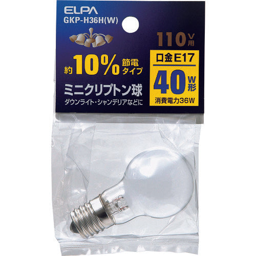 ELPA ミニクリプトン球 GKP-H36H(W) 1 個