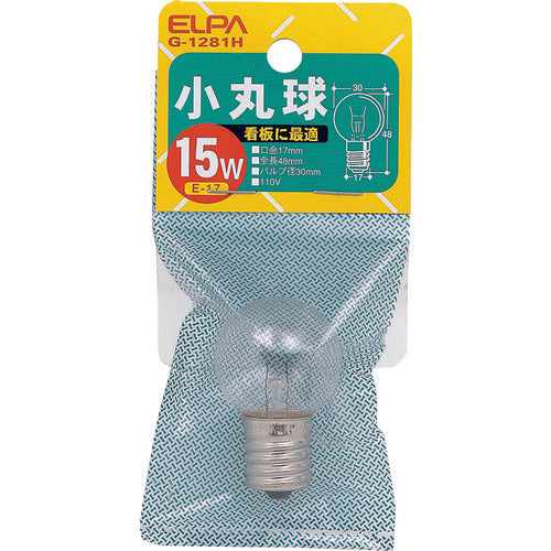 ELPA 小丸球 E17 15W クリア G-1281H 1 個