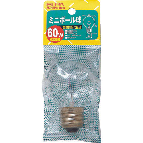 ELPA ミニボール 60W G-807H(C) 1 個