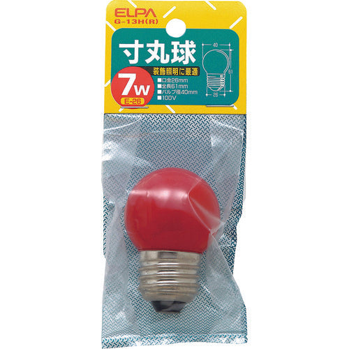 ELPA round ball E26 7W red G-13H(R) 1 piece