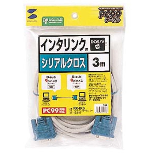 SANWA RS-232C 케이블(인터링크·크로스·3m) KR-LK3 1개
