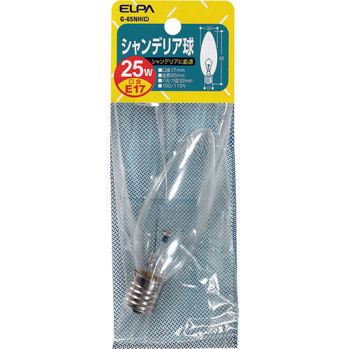 ELPA シャンデリア E17 25W G-65NH(C) 1 個