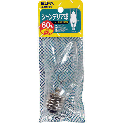ELPA シャンデリア E26 60W G-62NH(C) 1 個