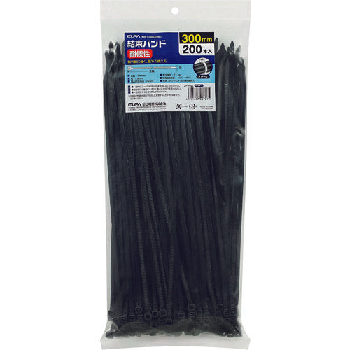 ELPA 結束耐候 300MM KBF-N300200(BK) 1 個