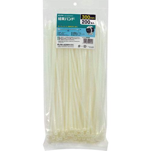 ELPA 結束バンド 300MM KBF-N300200(WH) 1 個