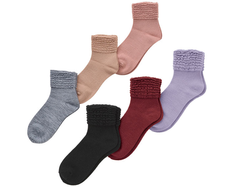 Elasticless socks for women, for autumn and winter (wool blend) / 3111H Rose 1 pair
