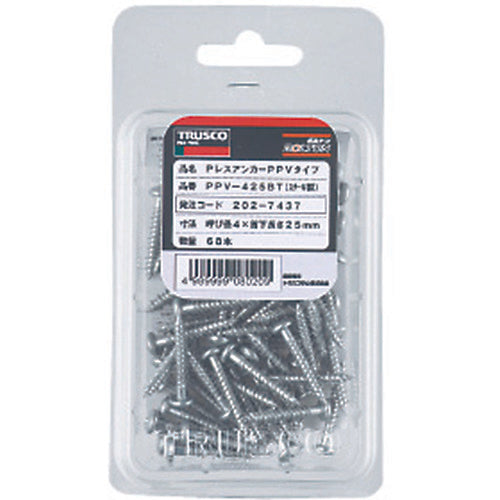 TRUSCO Pless Anchor Hexagonal Head Steel 6X35 Pack of 12 (For Concrete, Blocks, and Wood/Screw-Fixed) PHV-635BT 1 PK