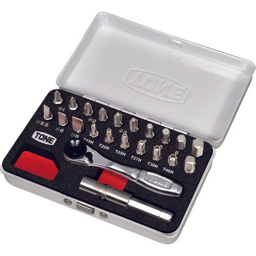 TONE 정비용 공구 세트 비트 래칫 세트 간구 130×안길이 79.5×높이 31 mm BRS20MW 1 S