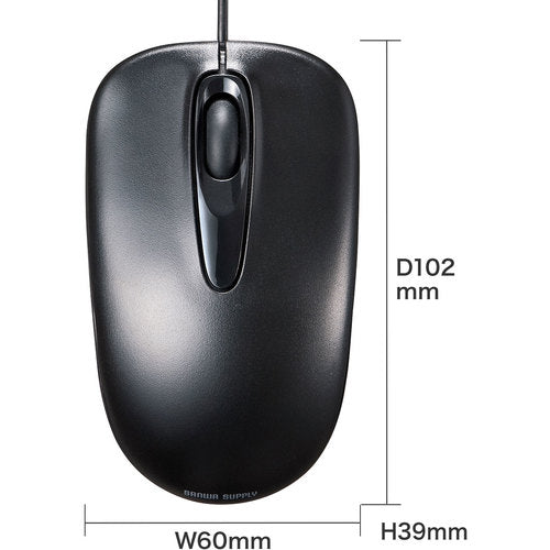 SANWA 유선 광학 마우스 MA-R115BK 1개