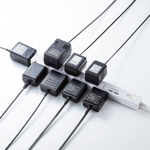 SANWA スリムタップUSB充電機能付き TAP-SLIM8U-2 1 個