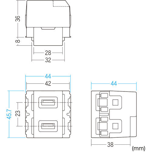 SANWA Built-in USB power outlet TAP-KJUSB2W 1 piece