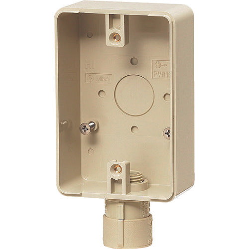 未来 露出スイッチボックス(防水コンセント用)〈コネクタ付〉 PVR16-BC1GJ 1 個