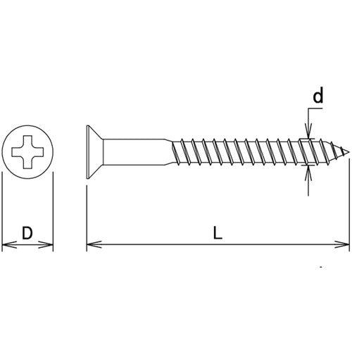DAIDOHANT 나사 컬러 스테인리스 나무 나사 접시 머리 3.1x25 그레이 (16 개) 10179300 1 PK