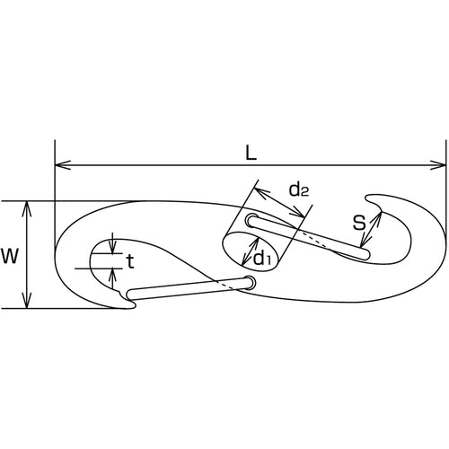 水本 ステンレス マガタマSフック 長さ80mm 使用荷重0.25kN B-143 1 個